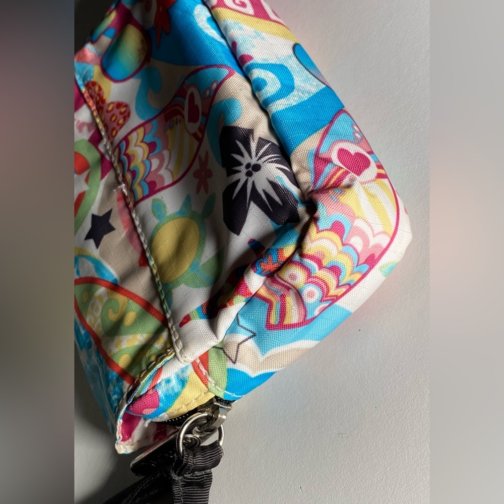 LeSportsac Multicolor Colorful Pattern Wristlet “Hawaiian Theme” With Mirror - Picture 4 of 7